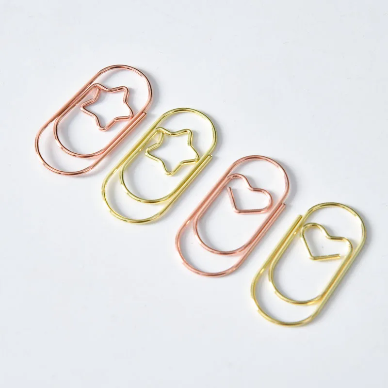 38mm Creative Meta Star & Heart Paper Clips Gold Color Kawaii Cute Bookmark Clip Office School Stationery Drop bookmark 20pcs
38mm Creative Meta Star & Heart Paper Clips Gold Color Kawaii Cute Bookmark Clip Office School Stationery Drop bookmark 20pcs
