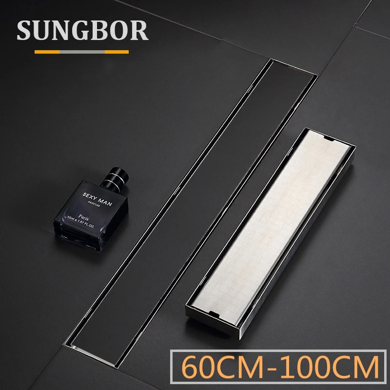 Invisible Floor Drain 304 Stainless Steel Rectangle Anti-odor Bath Shower Tray Long Drainage Linear Floor Drains Cover Brushed
Invisible Floor Drain 304 Stainless Steel Rectangle Anti-odor Bath Shower Tray Long Drainage Linear Floor Drains Cover Brushed