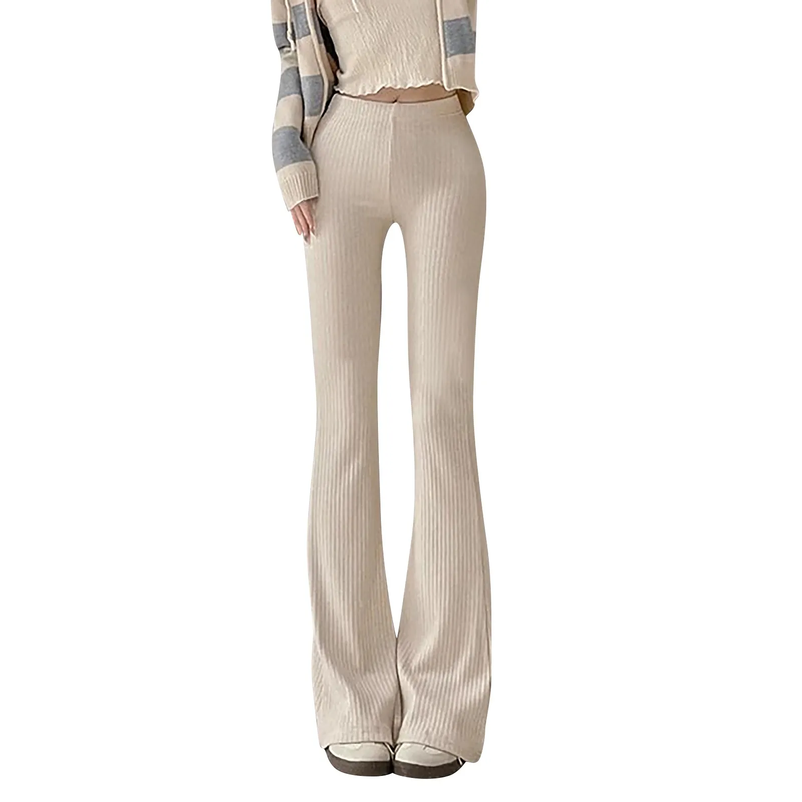 Fashion Flare Pants Women Casual High-waisted Bell-bottoms Spring Pants Elastic Slim Fit Floor-length Solid Trousers 2024 New
Fashion Flare Pants Women Casual High-waisted Bell-bottoms Spring Pants Elastic Slim Fit Floor-length Solid Trousers 2024 New