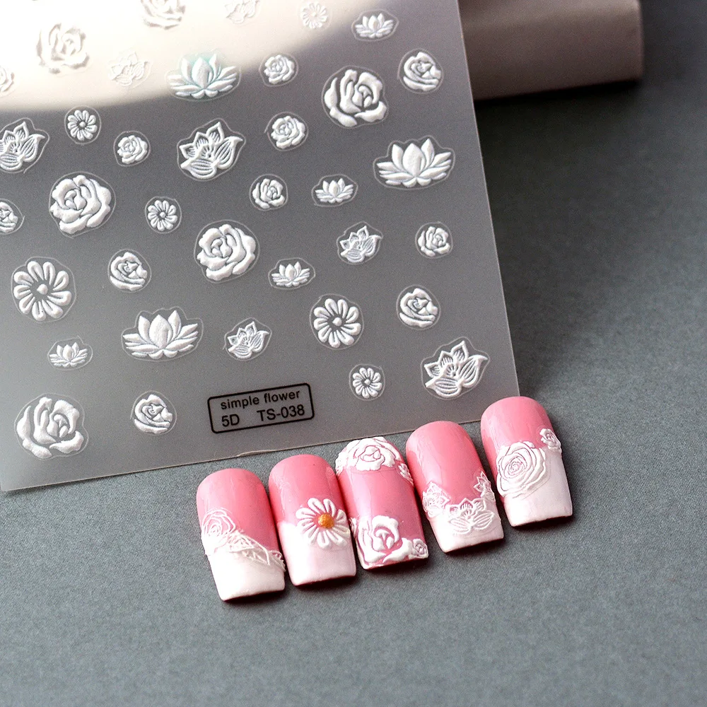 5D Embossed Simple flowers thin rose cute Nail Stickers Simple DIY Art Manicure Decals Available for pregnant women and children
5D Embossed Simple flowers thin rose cute Nail Stickers Simple DIY Art Manicure Decals Available for pregnant women and children