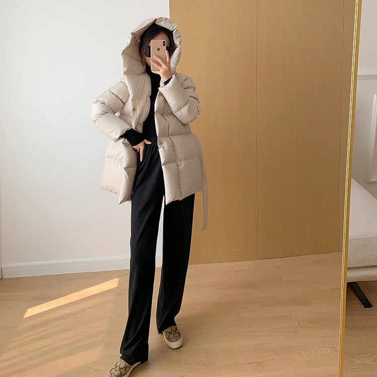 Winter Women's Down Jackets Ultra Light Warm Casual Coat Female Puffer Jacket With Belt Plus Size Hooded Short Parka 42 Mallzona S453c81b4ec584e69b9790d1c7fcc3cd0J Winter Women's Down Jackets Ultra Light Warm Casual Coat Female Puffer Jacket With Belt Plus Size Hooded Short Parka Mallzona