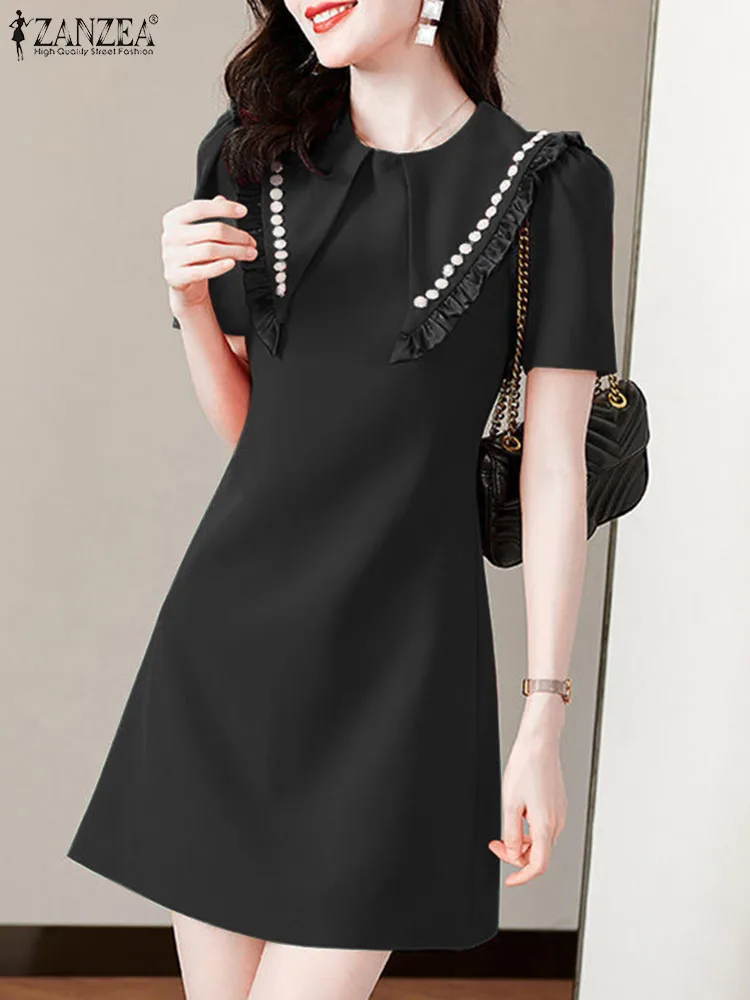 ZANZEA Summer Fashion Patchwork Dress Women Elegant Short Sleeve Party Vestidos Casual Work Knee Length Robe Lapel Neck Sundress
ZANZEA Summer Fashion Patchwork Dress Women Elegant Short Sleeve Party Vestidos Casual Work Knee Length Robe Lapel Neck Sundress