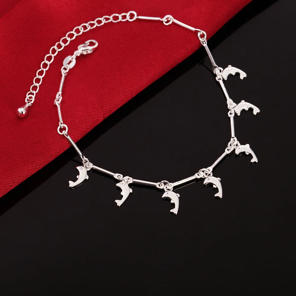 Beautiful 925 Sterling Silver Bracelet Noble Dolphin Lady Chain Fashion Wedding Cute Nice Women Jewelry
Beautiful 925 Sterling Silver Bracelet Noble Dolphin Lady Chain Fashion Wedding Cute Nice Women Jewelry