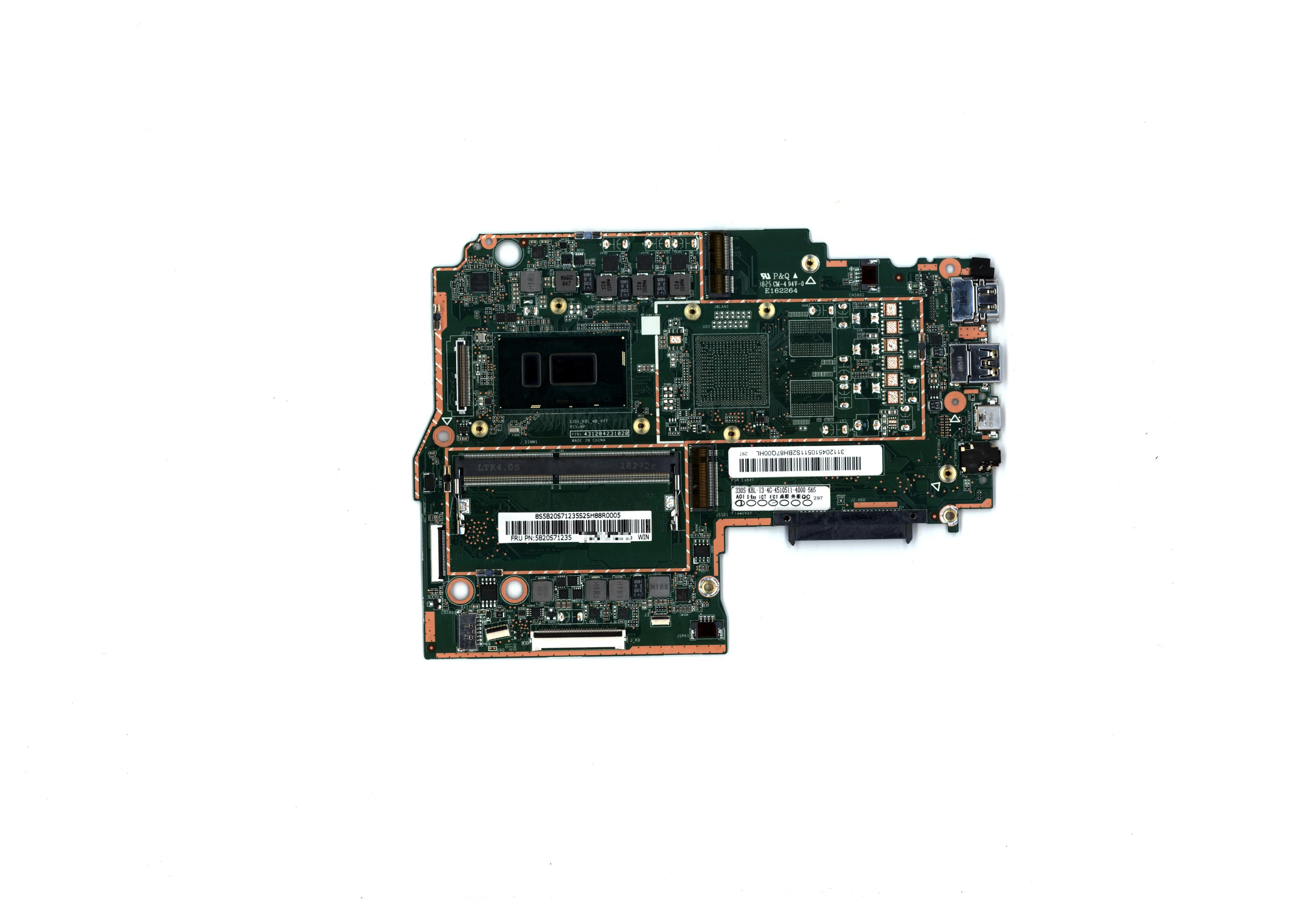 330S-15IKB Laptop IdeaPad motherboard Model Number compatible replacement SN NM-A751 NM-A981 FRU PN 5B20S71235 CPU intelI38130U
330S-15IKB Laptop IdeaPad motherboard Model Number compatible replacement SN NM-A751 NM-A981 FRU PN 5B20S71235 CPU intelI38130U