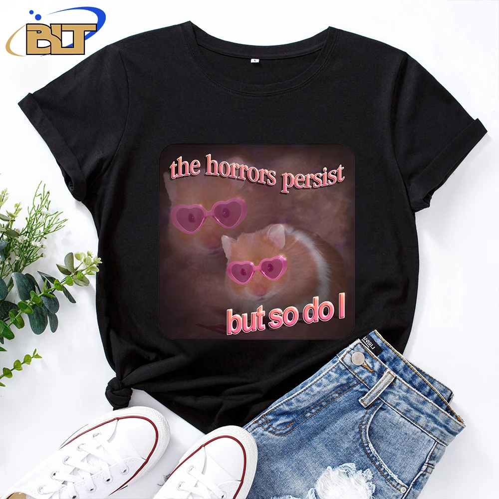 Женская Классическая футболка с принтом «ужасы, но сохраняют так себе» и «хомяк», летние хлопковые повседневные топы с коротким рукавом, новая одежда
Женская Классическая футболка с принтом «ужасы, но сохраняют так себе» и «хомяк», летние хлопковые повседневные топы с коротким рукавом, новая одежда