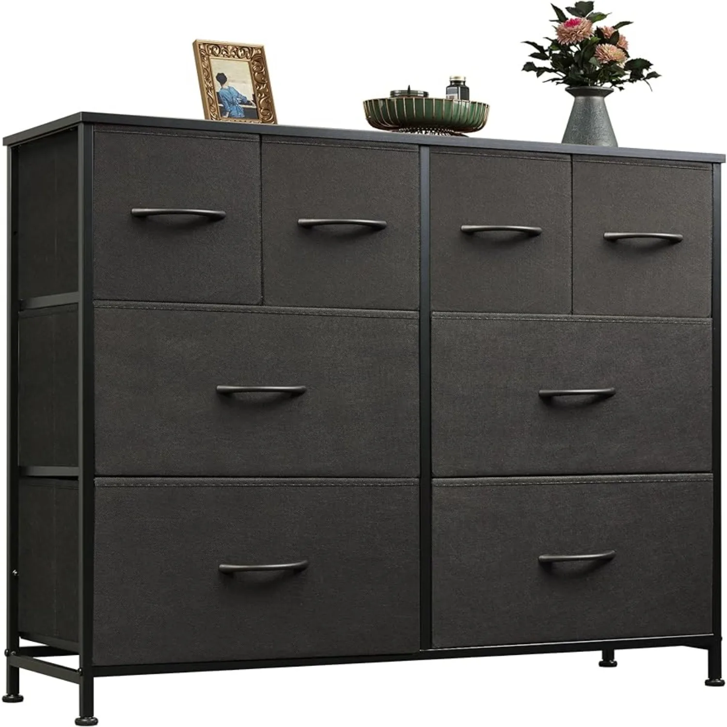 Dresser w/ 8 Drawers, Wide Fabric Dresser for Storage & Organization, Bedroom Dresser, Chest of Drawers , Black
Dresser w/ 8 Drawers, Wide Fabric Dresser for Storage & Organization, Bedroom Dresser, Chest of Drawers , Black