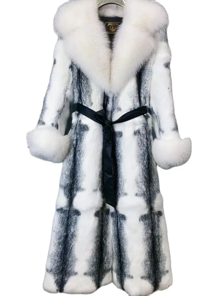 Women Winter Fashion Real Fur Coat X-long Natural Rabbit Fur Jacket With Real Fox Fur Collar Cuffs Winter Jacket Ladies Fur Coat
Women Winter Fashion Real Fur Coat X-long Natural Rabbit Fur Jacket With Real Fox Fur Collar Cuffs Winter Jacket Ladies Fur Coat