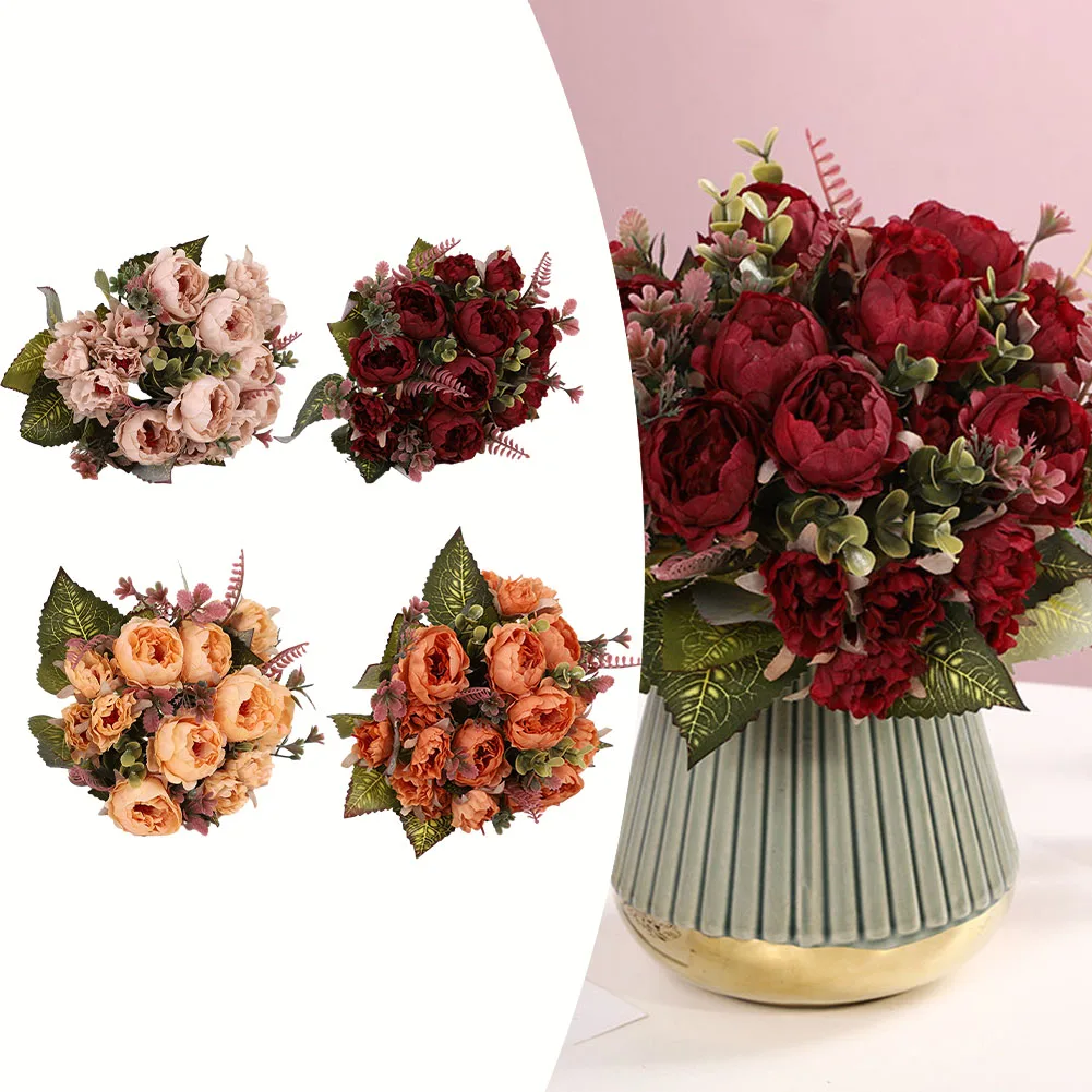 3 Bouquets Artificial Plants Flowers Fake Bouquet Peonies For Bridal Bouquet Silk Cloth Home Garden Wedding Decoration
3 Bouquets Artificial Plants Flowers Fake Bouquet Peonies For Bridal Bouquet Silk Cloth Home Garden Wedding Decoration