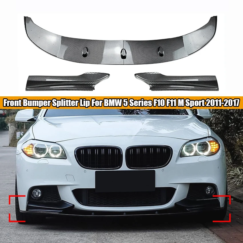 For BMW 5 Series F10 F11 M Sport 2011-2017 Car Front Bumper Lip Splitter Diffuser Spoiler Guard Body Kits Tuning Gloss Black 3pc
For BMW 5 Series F10 F11 M Sport 2011-2017 Car Front Bumper Lip Splitter Diffuser Spoiler Guard Body Kits Tuning Gloss Black 3pc
