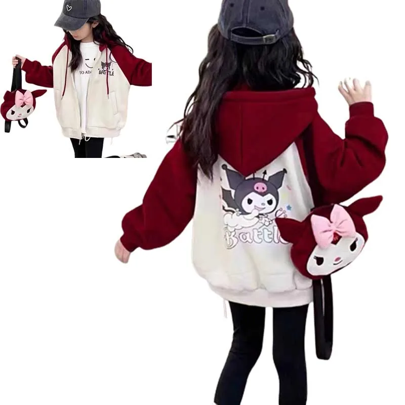 Kawaii Kuromi Sanrio Children's Jacket Cartoon Animation College Style Spring and Autumn Casual Sports Hooded Cardigan Girls Top
Kawaii Kuromi Sanrio Children's Jacket Cartoon Animation College Style Spring and Autumn Casual Sports Hooded Cardigan Girls Top