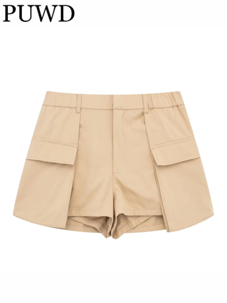 PUWD Women Fashion Khaki Side Pockets Mini Shorts Skirts 2023 Summer Vintage High Waist Solid Color Female Bottoms Mujer
PUWD Women Fashion Khaki Side Pockets Mini Shorts Skirts 2023 Summer Vintage High Waist Solid Color Female Bottoms Mujer