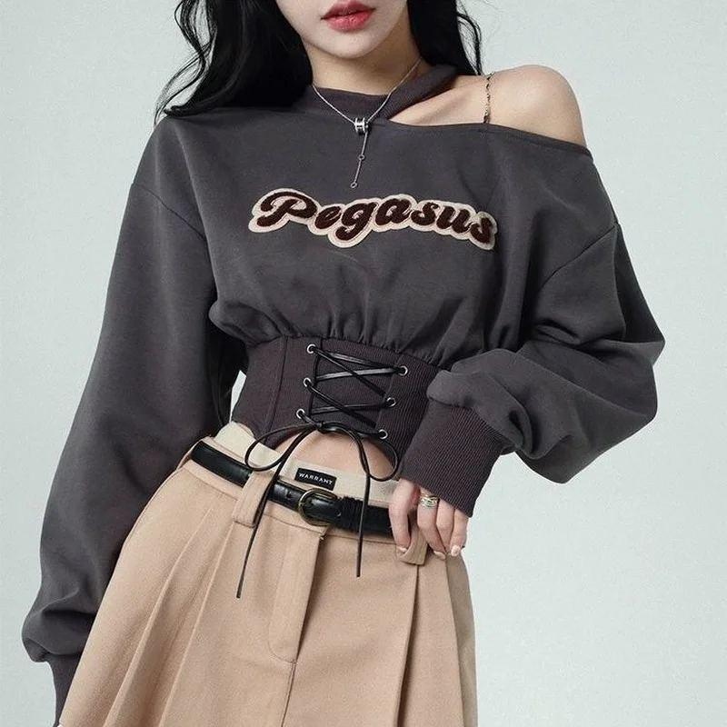 DAYIFUN Vintage Sweatshirts Women Korean Fashion Y2k Kpop One Shoulder Cropped Tops Streetwear Harajuku Aesthetic Lady Pullovers
DAYIFUN Vintage Sweatshirts Women Korean Fashion Y2k Kpop One Shoulder Cropped Tops Streetwear Harajuku Aesthetic Lady Pullovers