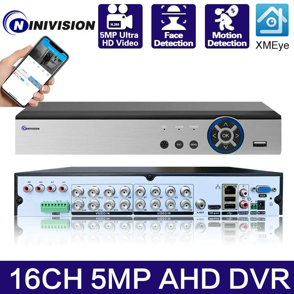 

XM 6 in 1 H.265+ 16ch 5MP Ahd Dvr Board Surveillance Security Cctv Recorder For Xvi Ahd Tvi Cvi Cvbs Ip Camera Xmeye DVR System