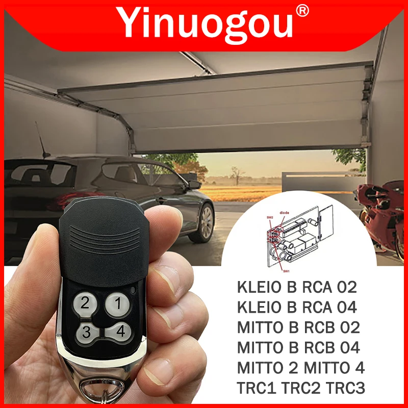 

MITTO B RCB02 RCB04 2 4 Garage Door Remote Control 433.92MHz MITTO2 MITTO4 KLEIO B RCA 02 04 TRC1 TRC2 TRC3 Gate Remote Control