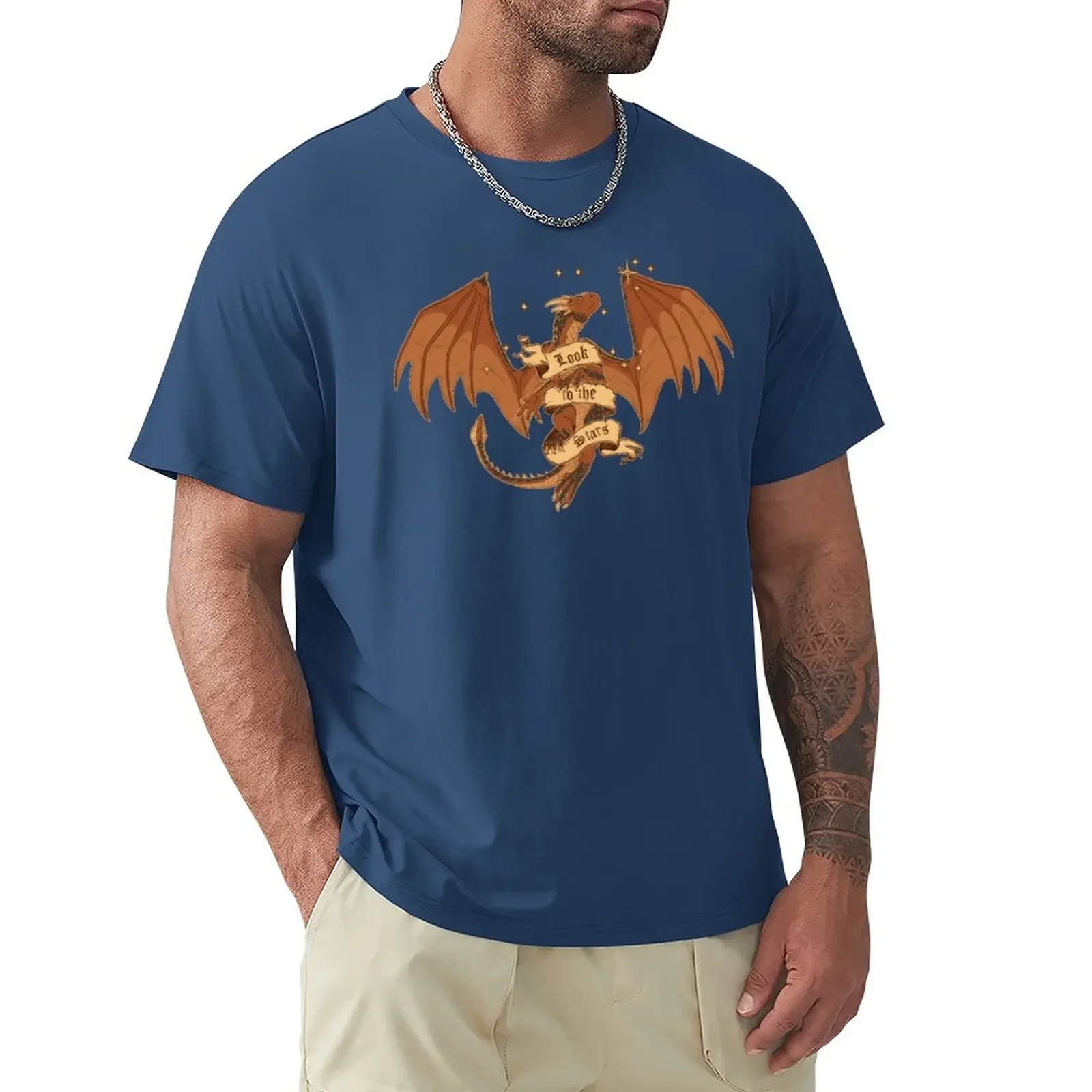 

Мужские хлопковые винтажные футболки Dragonheart - Look to the Stars