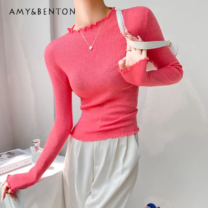 Western Style Long Sleeve Bottoming Shirt Women's Long Sleeve Slim-Fit High Sense Autumn Winter Half-High Collar Base Sweater
Western Style Long Sleeve Bottoming Shirt Women's Long Sleeve Slim-Fit High Sense Autumn Winter Half-High Collar Base Sweater