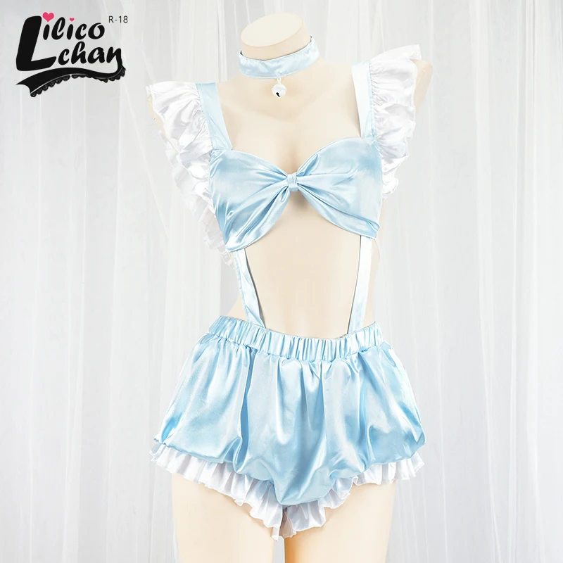 Backless Kawaii Women Maid Outfit Ruffles Stain Sexy Sleepwear Set Cute Tempatation Japanese Sweet Bodysuit with Bow Bra New
Backless Kawaii Women Maid Outfit Ruffles Stain Sexy Sleepwear Set Cute Tempatation Japanese Sweet Bodysuit with Bow Bra New