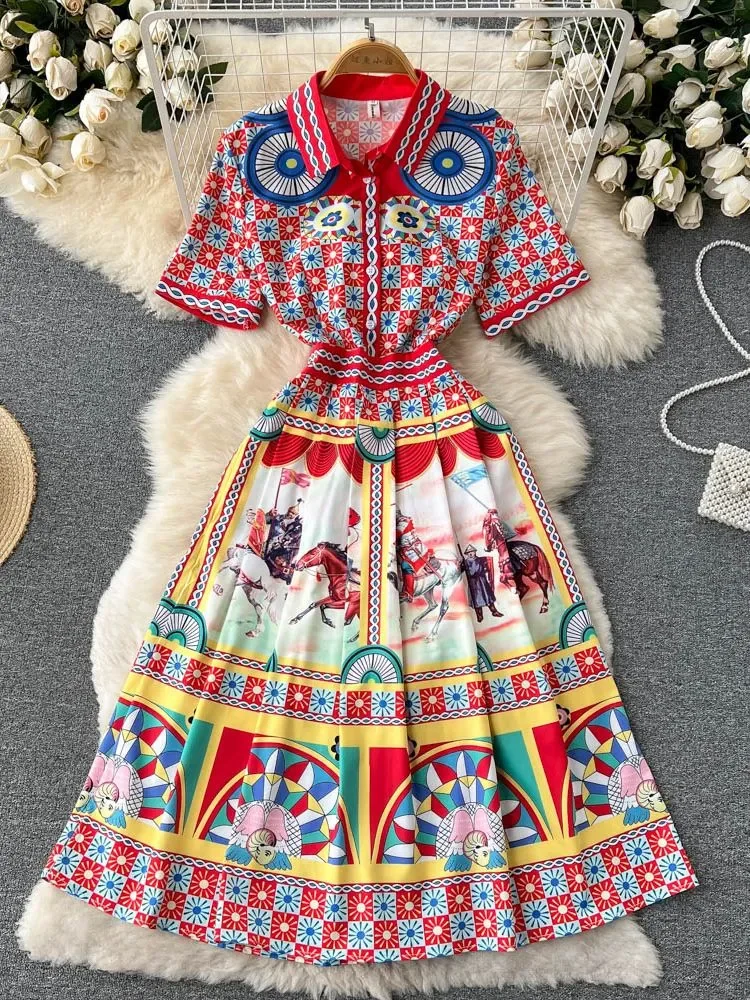 Женское модельное платье-рубашка в клетку, красное винтажное платье в стиле ретро с коротким рукавом, отложным воротником и принтом лошадей, лето 2023
Женское модельное платье-рубашка в клетку, красное винтажное платье в стиле ретро с коротким рукавом, отложным воротником и принтом лошадей, лето 2023