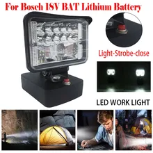 DIY LED Work Light For Bosch 18V BAT Flood Focus Spot Light Control Switch Torch Camping Light Portable Lighting Accessories
DIY LED Work Light For Bosch 18V BAT Flood Focus Spot Light Control Switch Torch Camping Light Portable Lighting Accessories