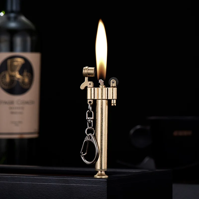 Retro Metal Keychain Bullet Kerosene Windproof Lighter Free Fire Torch Grinding Wheel Oil Cigar Cigarette Lighter Gadget For Man
Retro Metal Keychain Bullet Kerosene Windproof Lighter Free Fire Torch Grinding Wheel Oil Cigar Cigarette Lighter Gadget For Man