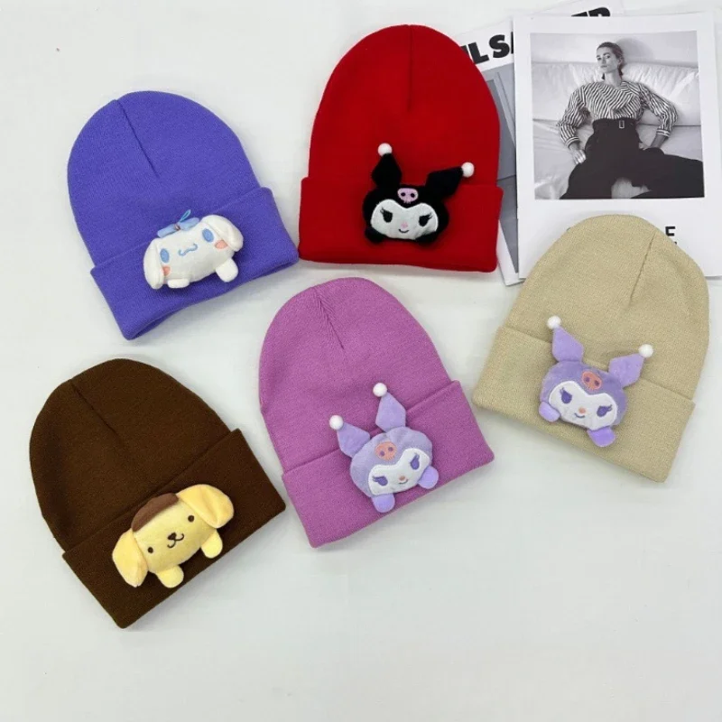 Kawaii Sanrio Anime Kuromi My Melody Pompompurin Cute Cartoon Knitted Hat Fashion Keep Warm Hat Cute Things for Girls
Kawaii Sanrio Anime Kuromi My Melody Pompompurin Cute Cartoon Knitted Hat Fashion Keep Warm Hat Cute Things for Girls