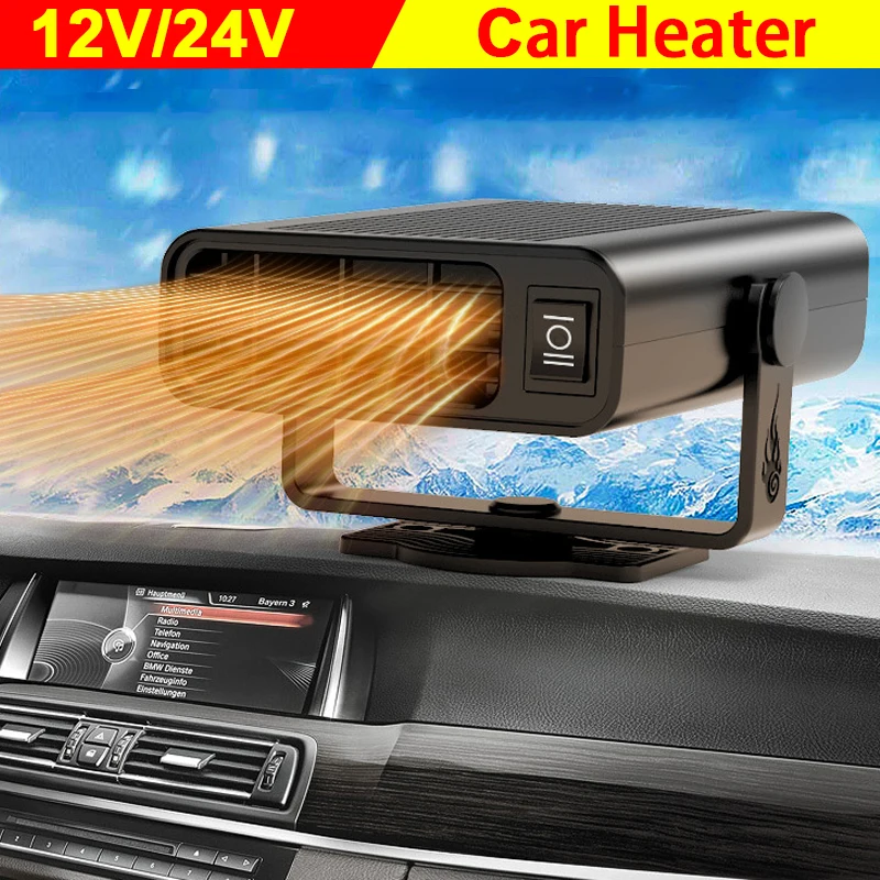 

12V/24V 120W Portable Car Heater Fan 360 Degree Rotation Window Glass Windshield Fast Defroster Defogger Demister