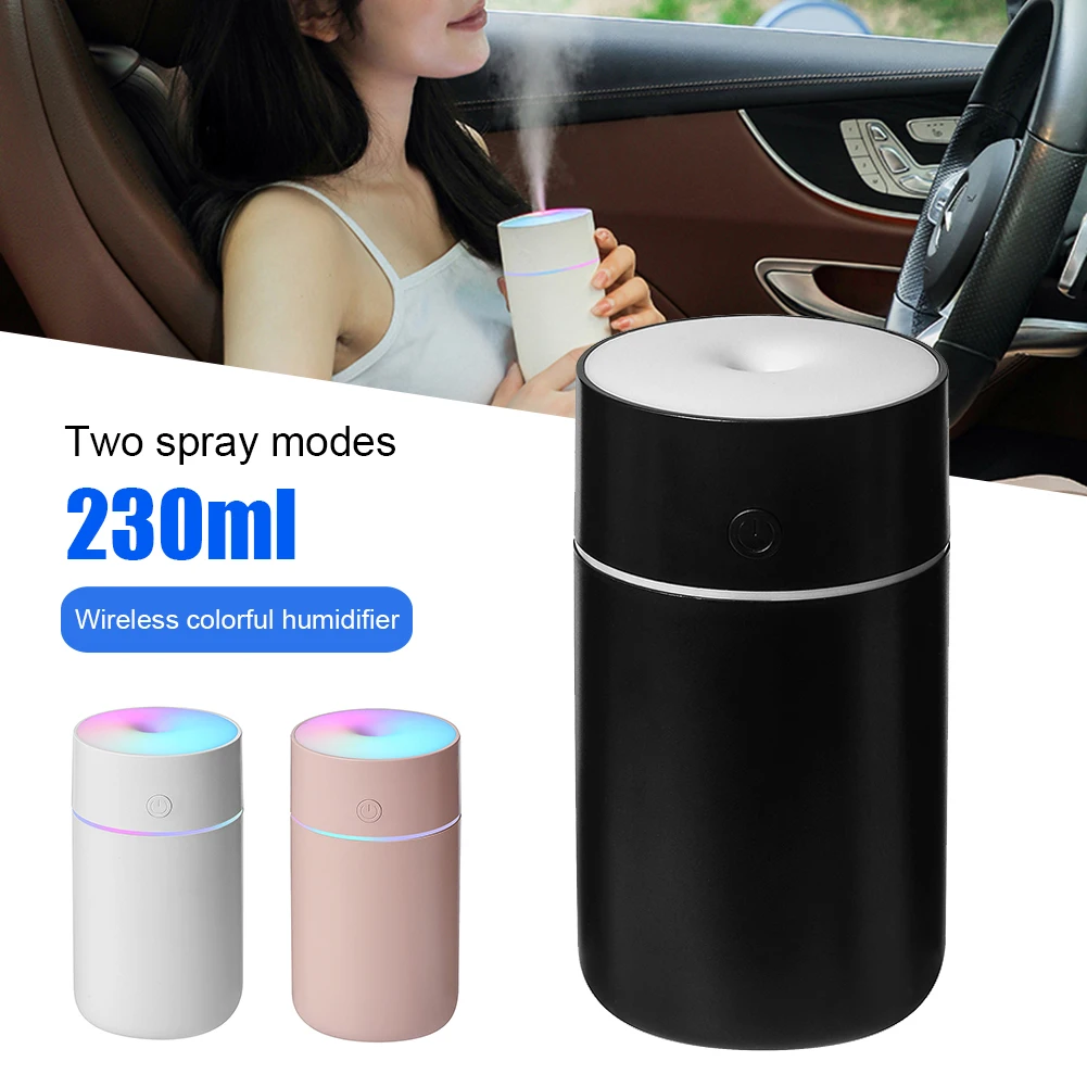 Wireless 230ml Mini Humidifier USB Rechargeable Aroma Essential Oil Diffuser LED Light Portable Humidifier Air Freshener For Car
Wireless 230ml Mini Humidifier USB Rechargeable Aroma Essential Oil Diffuser LED Light Portable Humidifier Air Freshener For Car