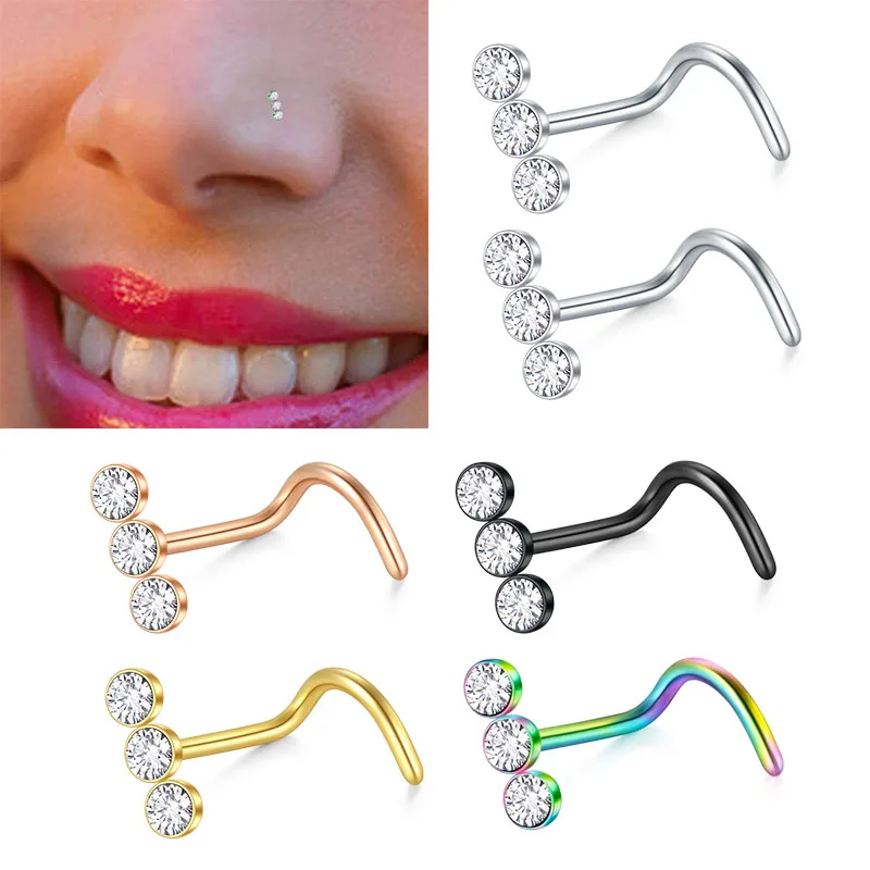 18G Nose Stud Nose Wing Piercing Nose Screw Studs Stainless Steel Cz Inlaid Opal Nostril Nose Piercing Jewelry Women Punk Gift
18G Nose Stud Nose Wing Piercing Nose Screw Studs Stainless Steel Cz Inlaid Opal Nostril Nose Piercing Jewelry Women Punk Gift