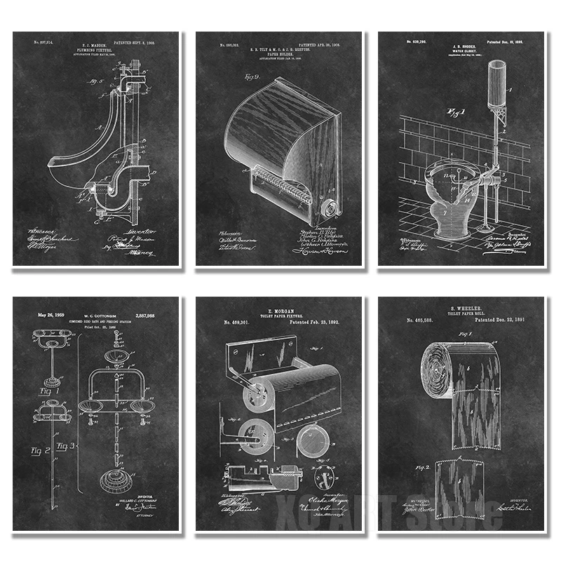Modern Patents Bathroom Toilet Seat Paper Shower Blueprints Posters Abstract Canvas Paintings Prints For Living Room Home Decor
Modern Patents Bathroom Toilet Seat Paper Shower Blueprints Posters Abstract Canvas Paintings Prints For Living Room Home Decor