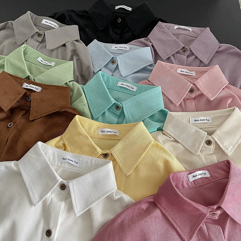 Women Multi Color T-shirts Turn Down Collar Long Sleeve One Breasted Soft Tops Shirts Female Casual Versatile Thin Jackets
Women Multi Color T-shirts Turn Down Collar Long Sleeve One Breasted Soft Tops Shirts Female Casual Versatile Thin Jackets