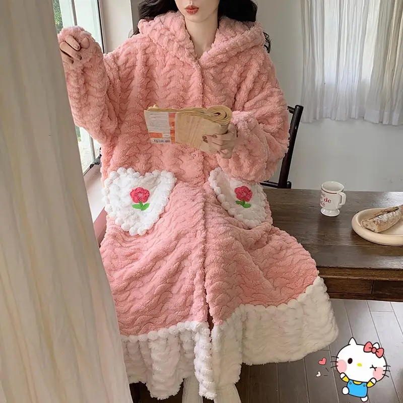 Sanrios Hello Kitty Plush Sleeping Dress Pachacco Winter Thickening Leisure Comfort Household Clothes Coral Velvet Pajama Skirt
Sanrios Hello Kitty Plush Sleeping Dress Pachacco Winter Thickening Leisure Comfort Household Clothes Coral Velvet Pajama Skirt