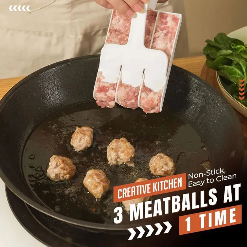 Triple Meatball Maker Multifunction Non-Stick Meat Baller Make 3 Meatballs At 1 Time Easy to Clean with a Cutting Spade Kitchen
Triple Meatball Maker Multifunction Non-Stick Meat Baller Make 3 Meatballs At 1 Time Easy to Clean with a Cutting Spade Kitchen