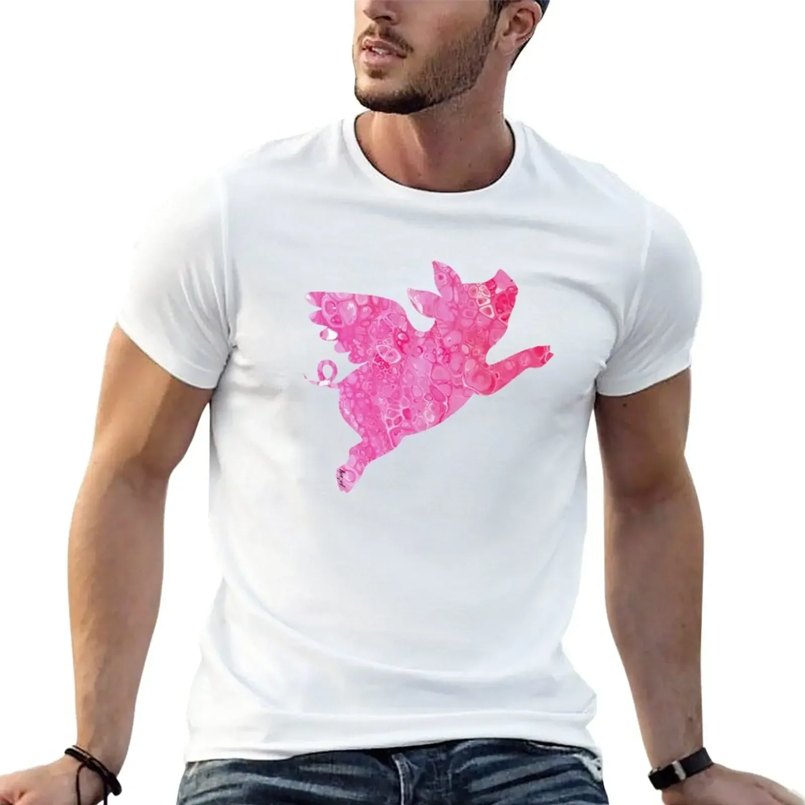 

Flying Pig, When Pigs Fly, Flying Pig Gifts, Gifts, Print, Coaster, Mug, Fly T-Shirt tees graphics men t shirts
