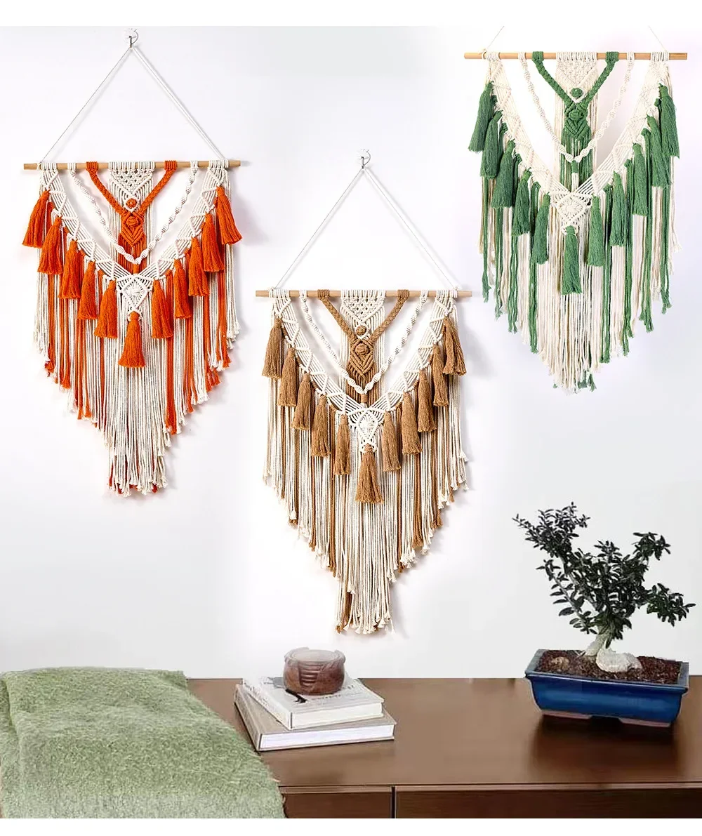 Handwoven Tassel Partition Curtain - Cotton Rope Room Divider 3 S45601315772b41b79268c1c55a383dbdg
