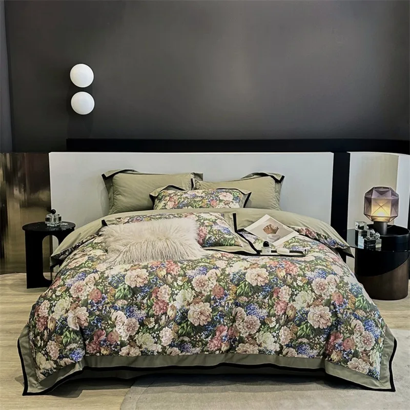 American Vintage Pastoral Blooming flowers 4Pcs Bedding 1200TC Brushed Cotton Duvet Cover Set Flat/Fitted Bed Sheet Pillowcases
American Vintage Pastoral Blooming flowers 4Pcs Bedding 1200TC Brushed Cotton Duvet Cover Set Flat/Fitted Bed Sheet Pillowcases