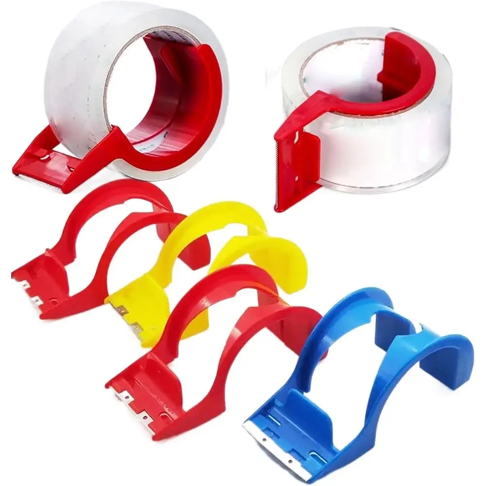

48mm Adhesive Tape Dispenser Tape Cutter Simple Box Sealing Machine Tape Holder Convenient Iron Tooth Plastic Packing Tape Seat