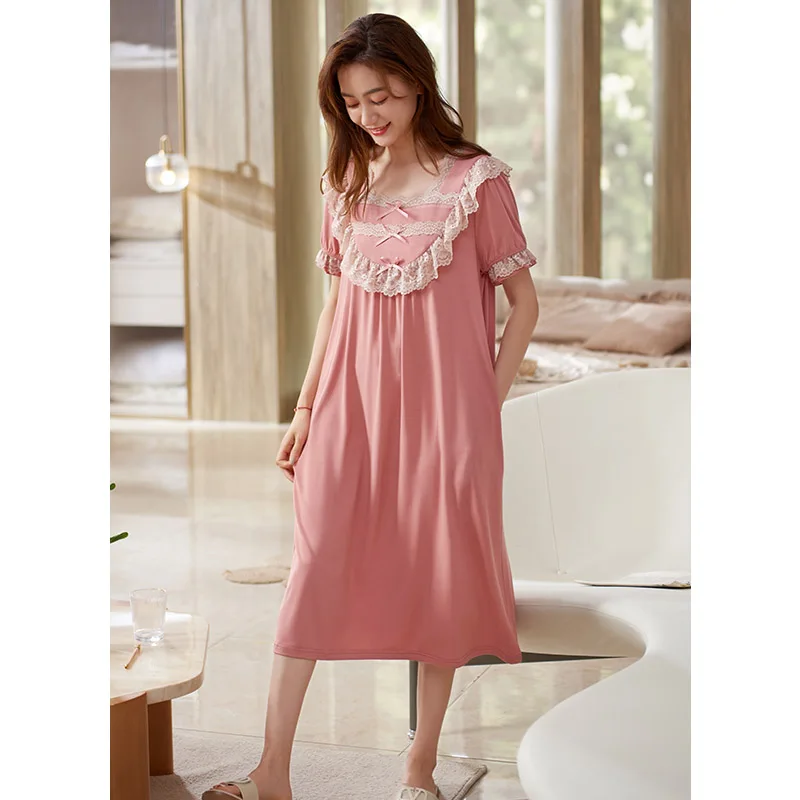 Summer Women's Long Dress Soft Modal Sleepwear Home Clothes Nightshirt Women Casual Sleepwear Loose Ladies Nightgown Women Dress
Summer Women's Long Dress Soft Modal Sleepwear Home Clothes Nightshirt Women Casual Sleepwear Loose Ladies Nightgown Women Dress