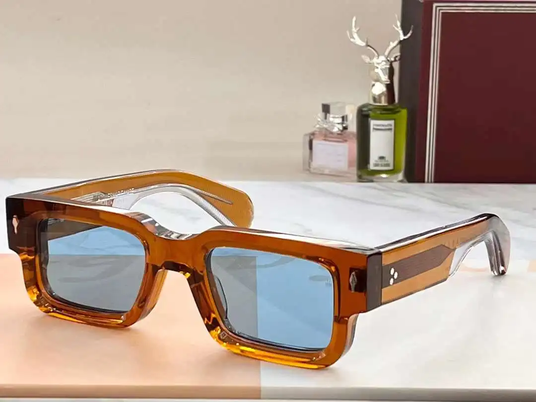 

2023 Luxury Vintage Fashion Pilot Jacques Sunglasses ASCARI Retro Square Thick Acetate Frame TAC Lens Women Man AAA+ Top Quality