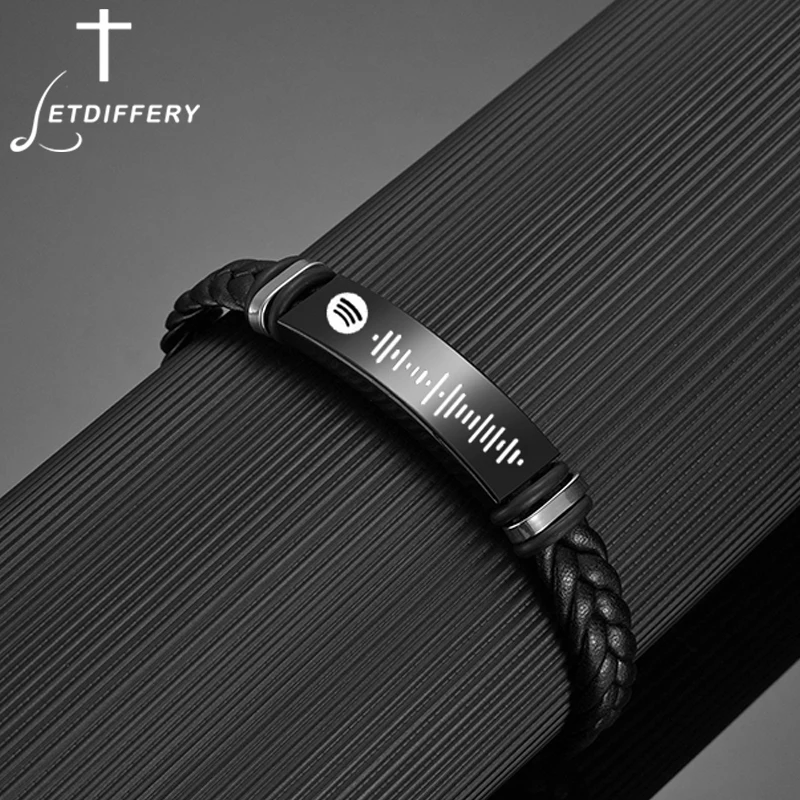 Lediffery Engraved Spotify Code Men Punk Personalized Stainless Steel Bracelet Leather Braided Rope Bracelets Custom Jewelry
Lediffery Engraved Spotify Code Men Punk Personalized Stainless Steel Bracelet Leather Braided Rope Bracelets Custom Jewelry