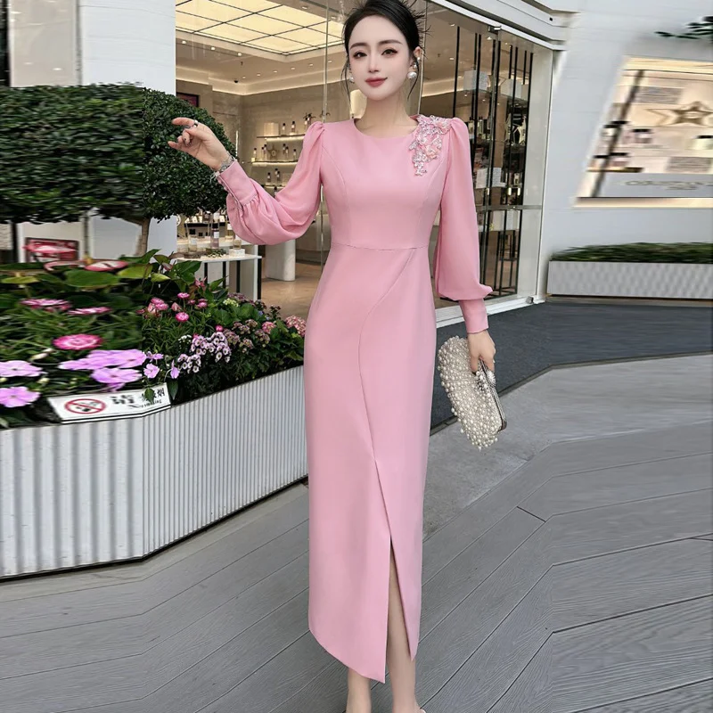 Spring Summer New Dresses 2024 Women Sequins O Neck Lantern Long Sleeve Holiday Party High Waist Slit Slim Dress
Spring Summer New Dresses 2024 Women Sequins O Neck Lantern Long Sleeve Holiday Party High Waist Slit Slim Dress