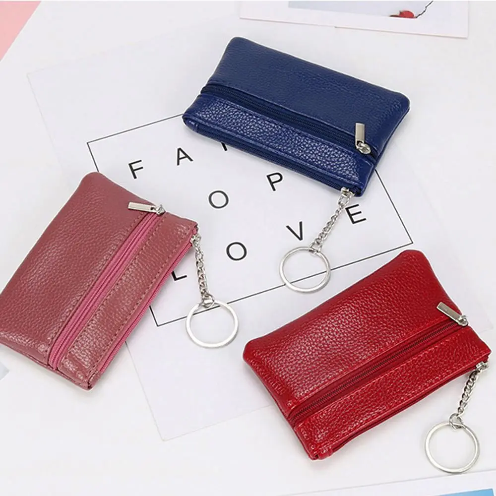 

Women Portable Zipper Key Chain Bank Card Bus Card Card Case Coin Purse Short Wallet Key Case