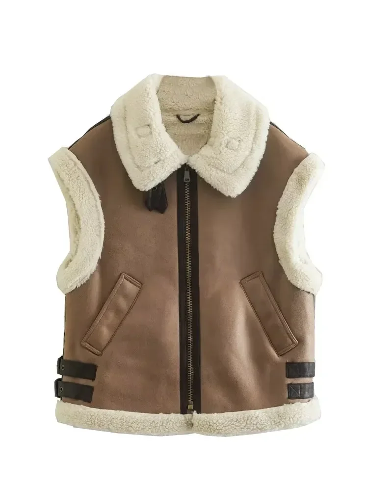 2023 Winter Women Thick Warm Fleece Faux Leather Jacket Sleeveless Waistcoat Coat Ladies Biker Vest Outwear Tops
2023 Winter Women Thick Warm Fleece Faux Leather Jacket Sleeveless Waistcoat Coat Ladies Biker Vest Outwear Tops