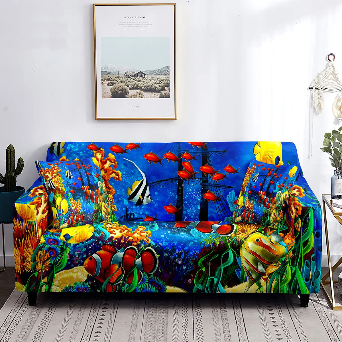 Fish Sofa Cover Underwater World with Clownfish Coral Reef Pattern Couch Covers Washable Slipcovers Protector From Dust Stain
Fish Sofa Cover Underwater World with Clownfish Coral Reef Pattern Couch Covers Washable Slipcovers Protector From Dust Stain