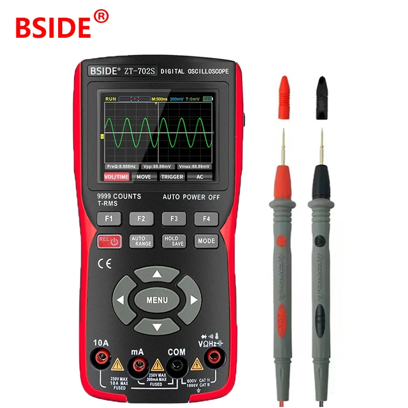 2-in-1 Digital Oscilloscope 48M/S 10MHZ PC Waveform Data Storage Multimeter TRMS Auto Range MultiTester Electrician Tools
2-in-1 Digital Oscilloscope 48M/S 10MHZ PC Waveform Data Storage Multimeter TRMS Auto Range MultiTester Electrician Tools