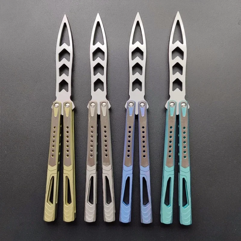 TheOne Butterfly Trainer Training Knife Archon Channel Titanium Handle D2 Blade Bushings System Jilt Free-swinging EDC Knives
TheOne Butterfly Trainer Training Knife Archon Channel Titanium Handle D2 Blade Bushings System Jilt Free-swinging EDC Knives