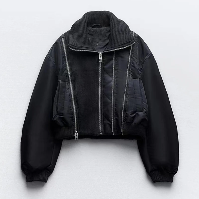 2024 Autumn Winter Long Sleeve Bomber Jackets Women Chic Outerwear New Female Fashion Zipper Cropped Splice Flying Jacket Coat
2024 Autumn Winter Long Sleeve Bomber Jackets Women Chic Outerwear New Female Fashion Zipper Cropped Splice Flying Jacket Coat