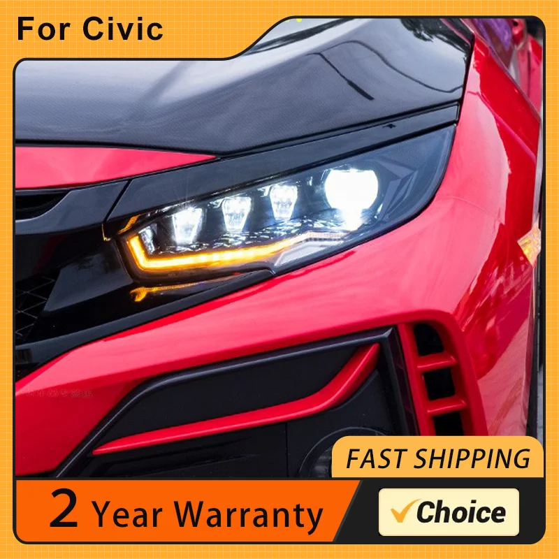 Car Headlights For Honda CIVIC 10th Gen 2016-2021 LED Head Lamp Upgrade DRL Dynamic Signal Lamp Head Lamp Front light Assembly 
Car Headlights For Honda CIVIC 10th Gen 2016-2021 LED Head Lamp Upgrade DRL Dynamic Signal Lamp Head Lamp Front light Assembly