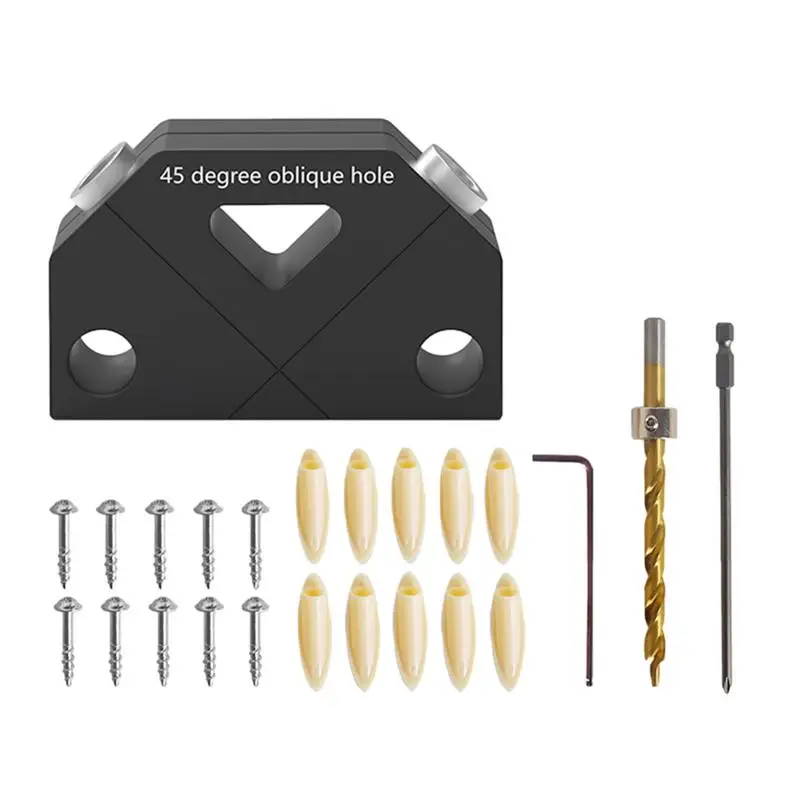 Направляющая для дрели под углом 45 градусов, комплект джиг для дюбеля из алюминиевого сплава, 45 угловых отверстий, позиционер для сверления, многофункциональная Деревообработка
Направляющая для дрели под углом 45 градусов, комплект джиг для дюбеля из алюминиевого сплава, 45 угловых отверстий, позиционер для сверления, многофункциональная Деревообработка