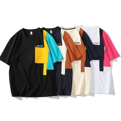 New Style Summer T shirt Men Streetwear Hip-hop Big Size Short Sleeve O-neck T shirt Men Patchwok T-shirts For Men Male Top Tees
New Style Summer T shirt Men Streetwear Hip-hop Big Size Short Sleeve O-neck T shirt Men Patchwok T-shirts For Men Male Top Tees