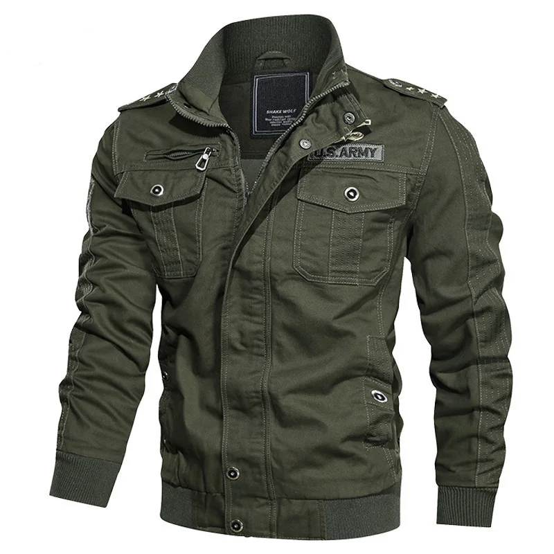 

Men's Spring Casual Army Military Jacket Jaqueta Masculina Air force Male Autumn Pilot Cargo Bomber Jackets Coat Plus Size 6XL